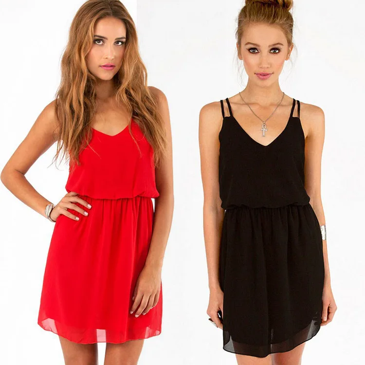 

2019 was thin loose sleeveless chiffon dress summer new nightclub Dress