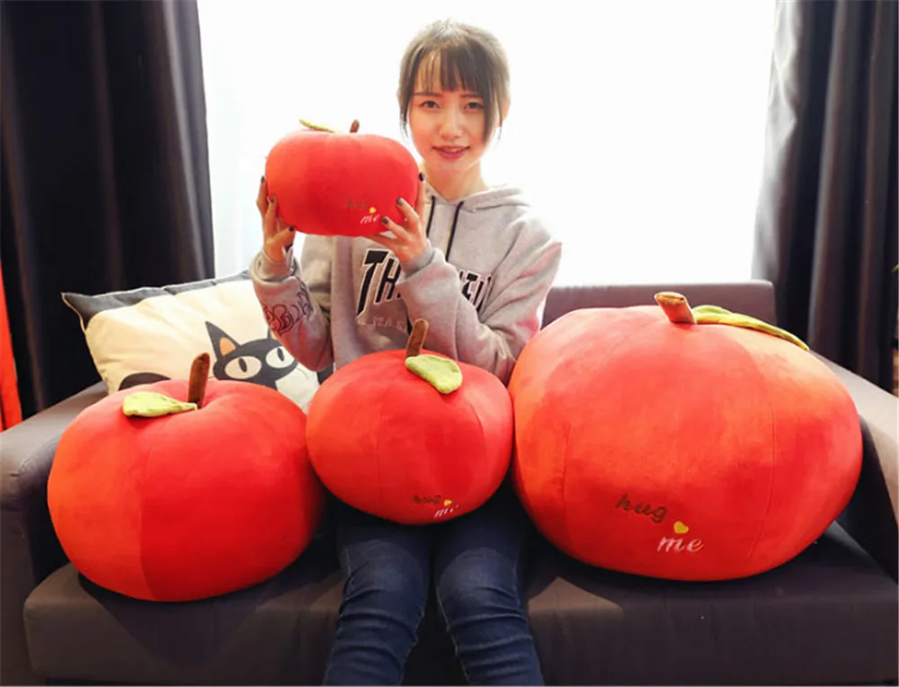 Fancytrader Big Plush Red Green Apple Toys Stuffed Soft Caroon Apple Round Pillow Doll 50cm10