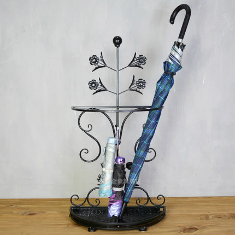 Wrought Iron Hanging Umbrella Rack Shelf Creative Hotel Lobby Household