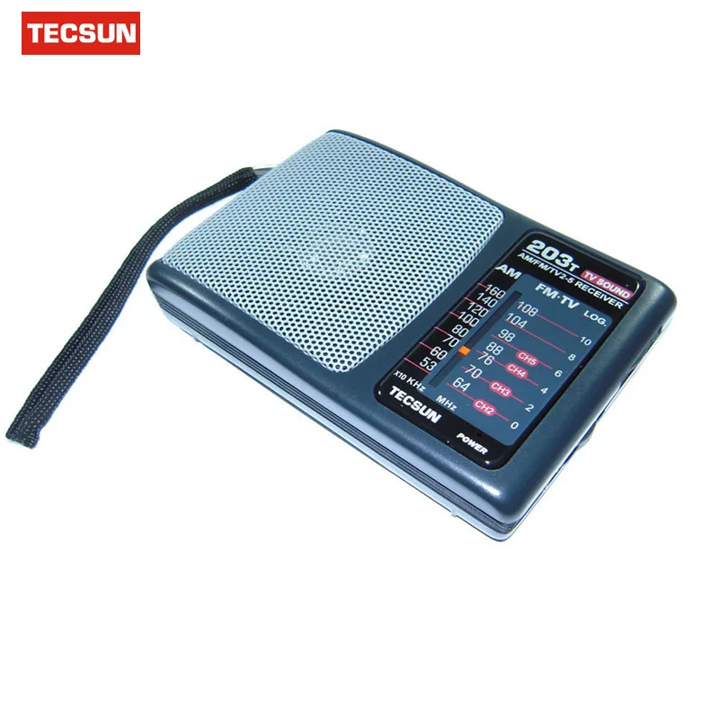 

TECSUN R-203T FM/MW/TV Sound Radio Receiver Portable Mini Pocket High Sensitivity FM Radio Bulit in Speaker Retail Wholesale
