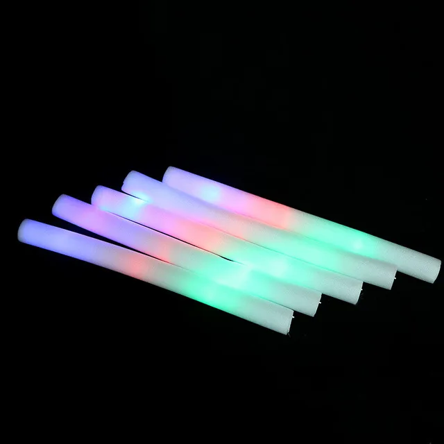 48 cm 7 colour glow stick sponge foam glo sticks concert led flashlight