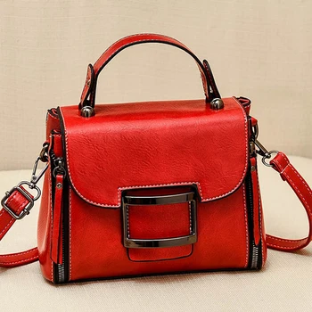 

Vintage High quality female Korean Brand Designer PU leather Wild Solid Ladies Messenger Crossbody Bag Shoulder Handbag B43-23