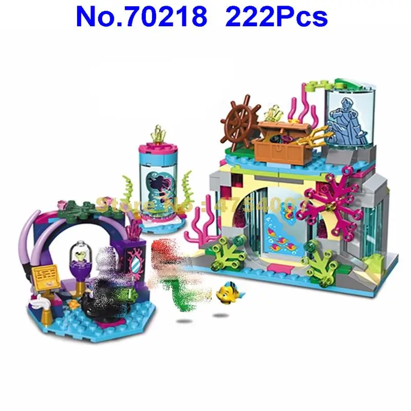 

70218 222pcs ariel fairy tale princess story mermaid magic spell witch girl 2 figures building block 41145 Toy