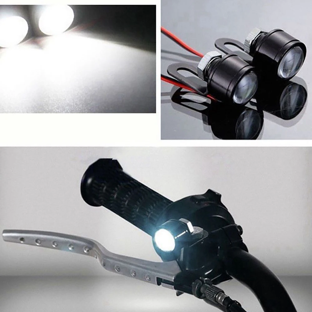 Светодиодная противотуманная фара для мотоцикла 2 шт., противотуманный светильник s 12 В, светодиодная лампа для автомобилей, вспомогательный головной светильник для мотоцикла, белый светильник, точечный светильник, лампа для вождения