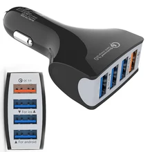 4USB автомобиля Авто прикуриватели телефон QC 3,0 Быстрый зарядное устройство 5v 9V 12V Splitter Универсальный Путешествия Авто электронн