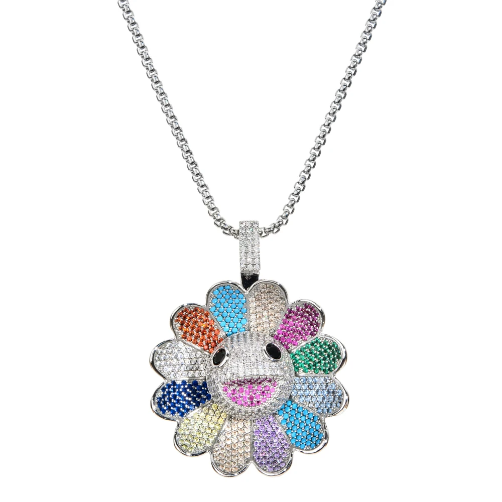 

American and European fashionable color revolving AAA zircon pendant, suitable for women/girls jewelry gift Necklace