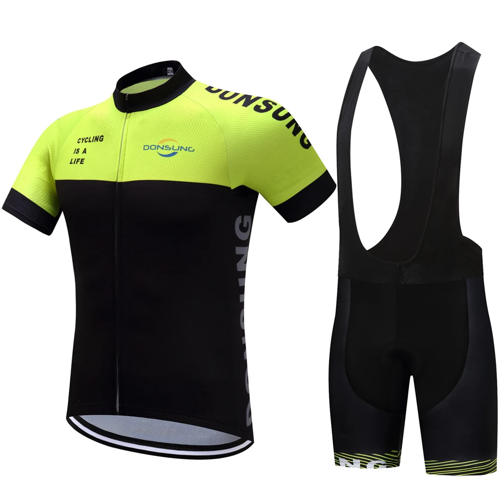 

Cycling Jersey Bib Set With 3D Gel Padded Bicycle Bike Short Sleeve Quick Drying Cycling Clothing Men Maillot Ropa Ciclismo