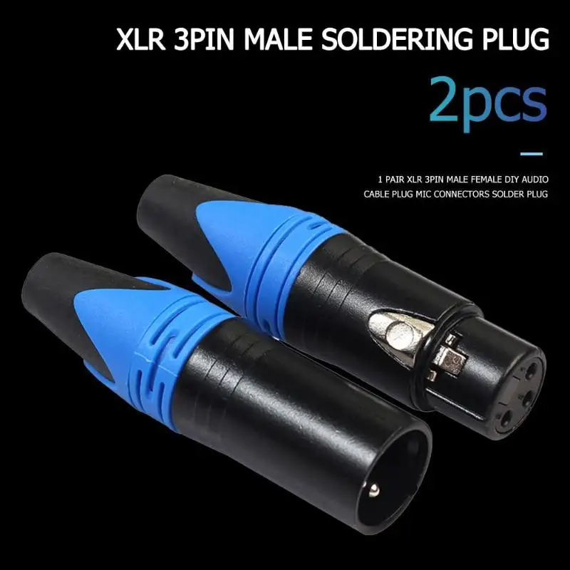 1 пара XLR 3Pin Штекерный штекер DIY аудио кабель разъем для микрофона под