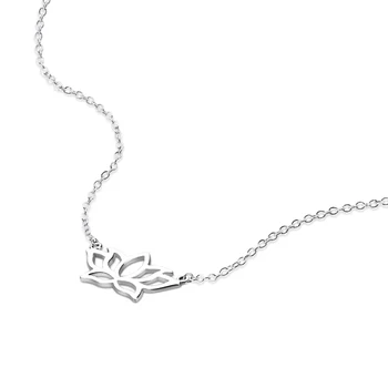 

Simple Girl Silver Necklace 925 Sterling Silver Lotus Pendant Necklace Solid Silver Clavicle Chain Girls Glamour Jewelry bijoux