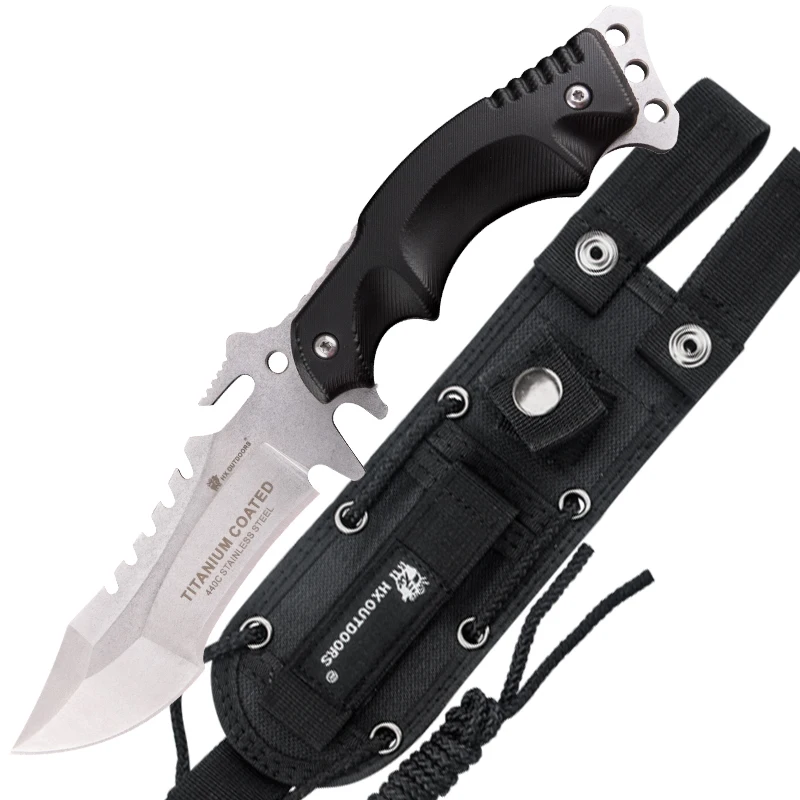 

HX OUTDOORS 440C Steel Self-defence Fishing Survival Knife ,Jungle Hunting Knives ,Sharp Tactical Knife Dropshipping