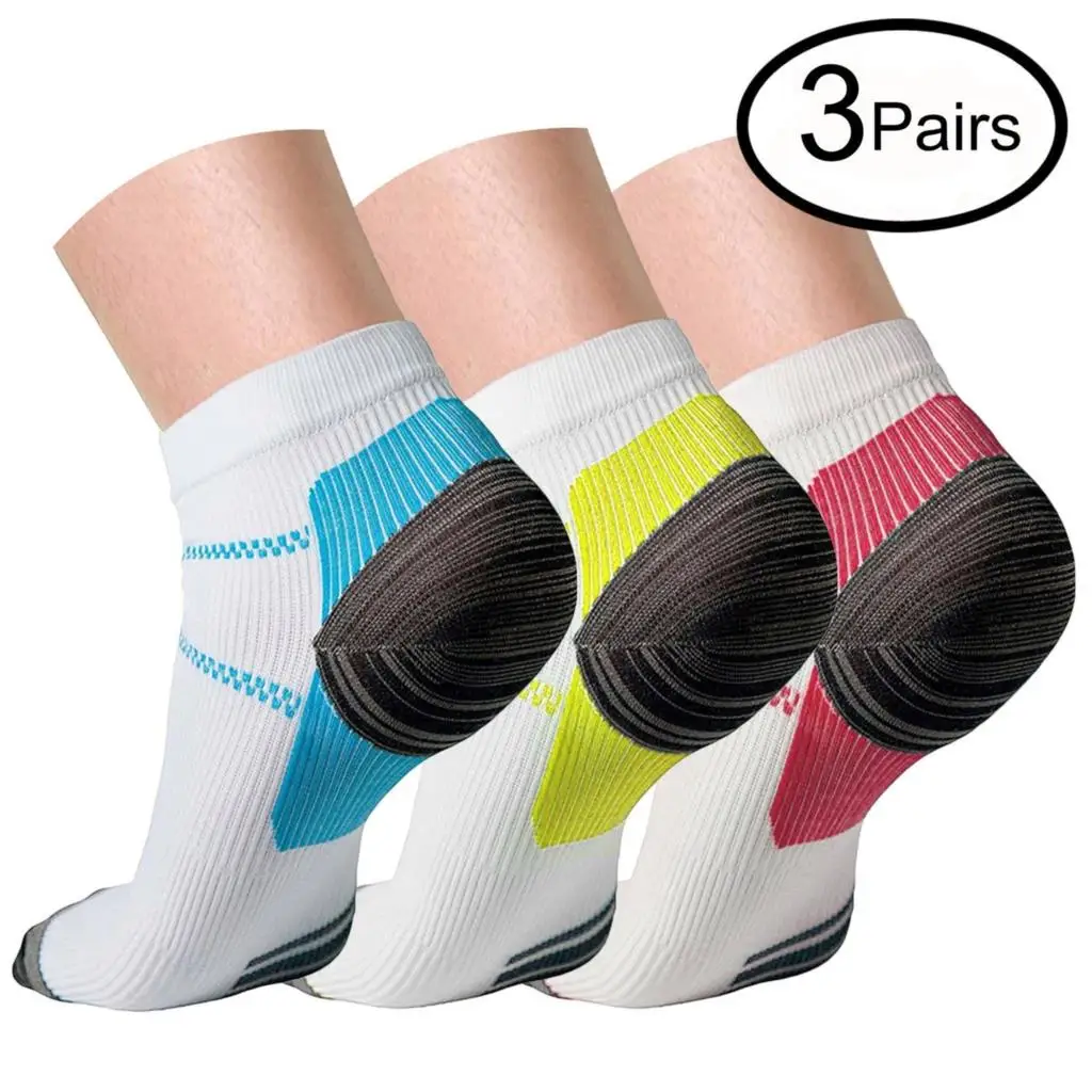 3 Pairs Sport Plantar Fasciitis Arch Support Compression Foot Socks