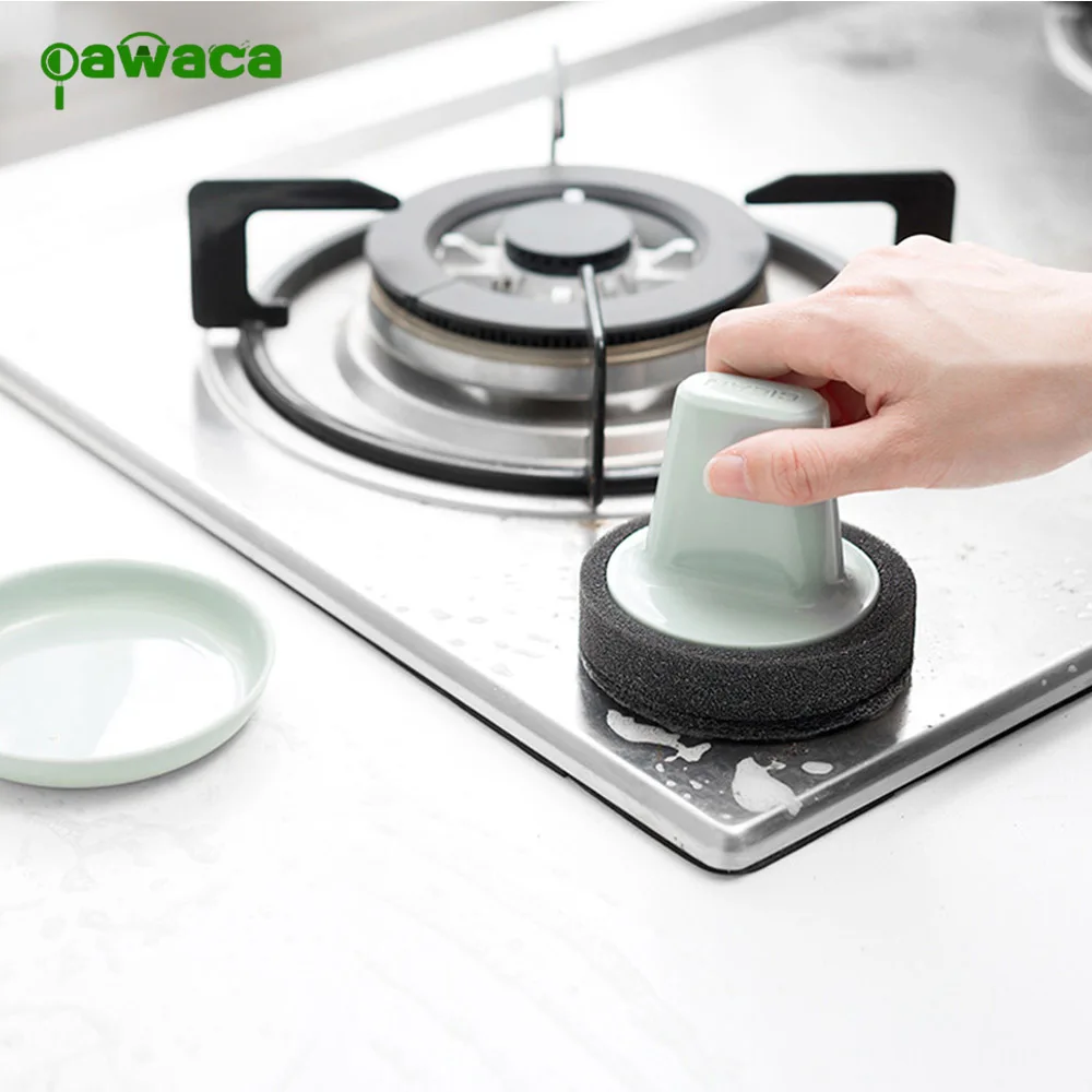 

1PC Magic Cleaning Brushes Silicone Dish Handheld Sponge With Tray Bowl Scouring Pad Pot Pan Wash Brush Kitchen Accessories