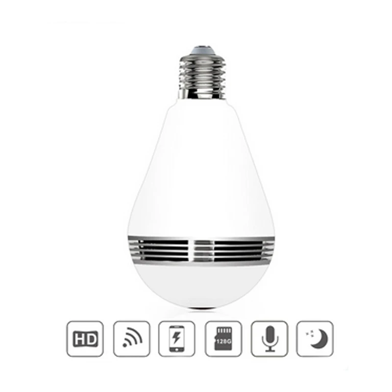 

960P HD Bulb Light Wireless IP Camera WiFi FishEye 360 Degree Panoramic Mini Lamp Wifi Camera IR Technology