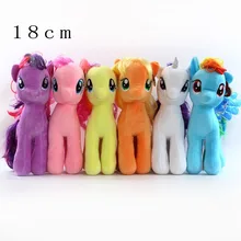 1 pcs New 2018 18CM 6 Colors Fresh Plush unicorns Horse Stuffed Animals Toys Baby Infant Girls Toys Birthday Gift Rainbow Dash