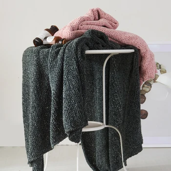 

2019 New Arrival None Polyester / Acrylic Yarn Dyed Jacquard Knitted Thread Blanket/towel Blanket Mechanical Wash Adults Spring/