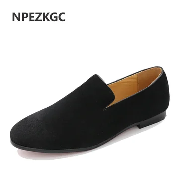 

NPEZKGC British Style Fashion Suede PU Leather Men Loafers Slip on Men Driving Shoes Male Boat Flats Men moccasins hombre