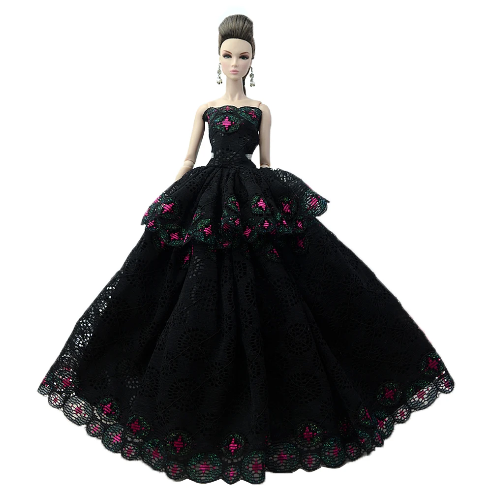 NK One Pcs Doll Princess Wedding Dress Noble Party Gown For Barbie Doll Accessories Handmake Outfit Best Gift For Girl' Doll JJ