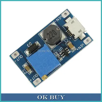 

LM2577 DC-DC 2~24V To 5~28V 2A Vlotage Step-up Module MicroUSB Boost Converter High Conversion Efficiency