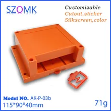 1 psc free shipping szomk abs plastic din rail housing pcb plastic junction box for electronics high switch sticker 115*90*40mm