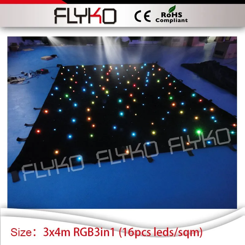 Фея звезда загорается светодиодный DJ Light занавес 10FT * 14ft led color changing занавес свет