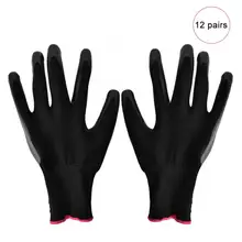 12 пар нейлон с нитриловым покрытием Рабочая защита рабочие перчатки износостойкие эластичные защитные перчатки черный