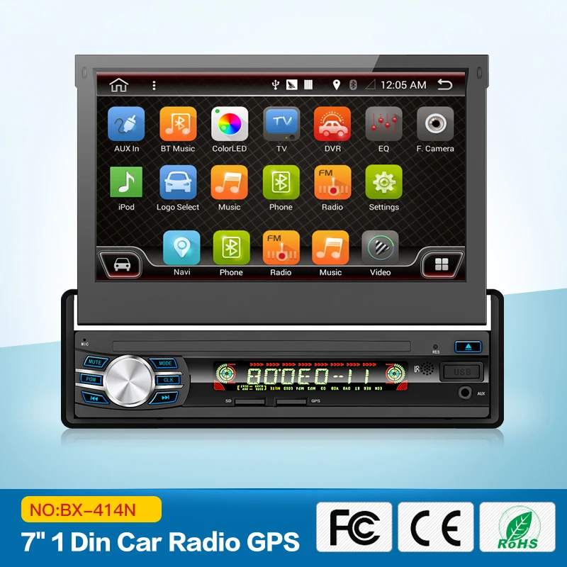 

Single 1 DIN Car without DVD Player auto radio GPS Touch Stereo Radio automotive+free map