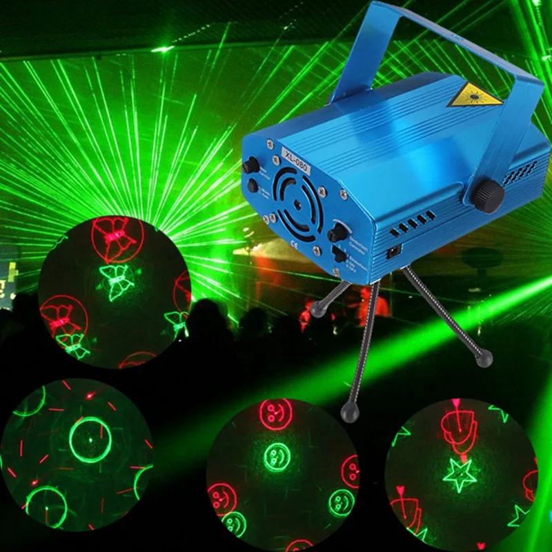 

Big Promotion Voice Control LED Stage Lights R&G Mini Laser LED Stage Lighting Effect Projector Club New Year Decor Disco Lights
