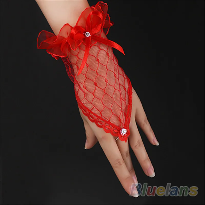 Новые модные сексуальные кружевные вечерние короткие перчатки без пальцев для