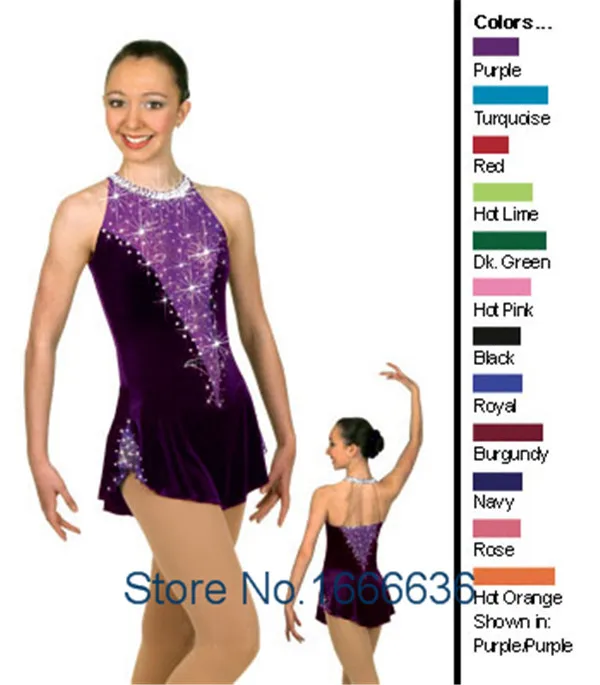 Custom Figure Ice Skating Dresses For Girls With Spandex Graceful New