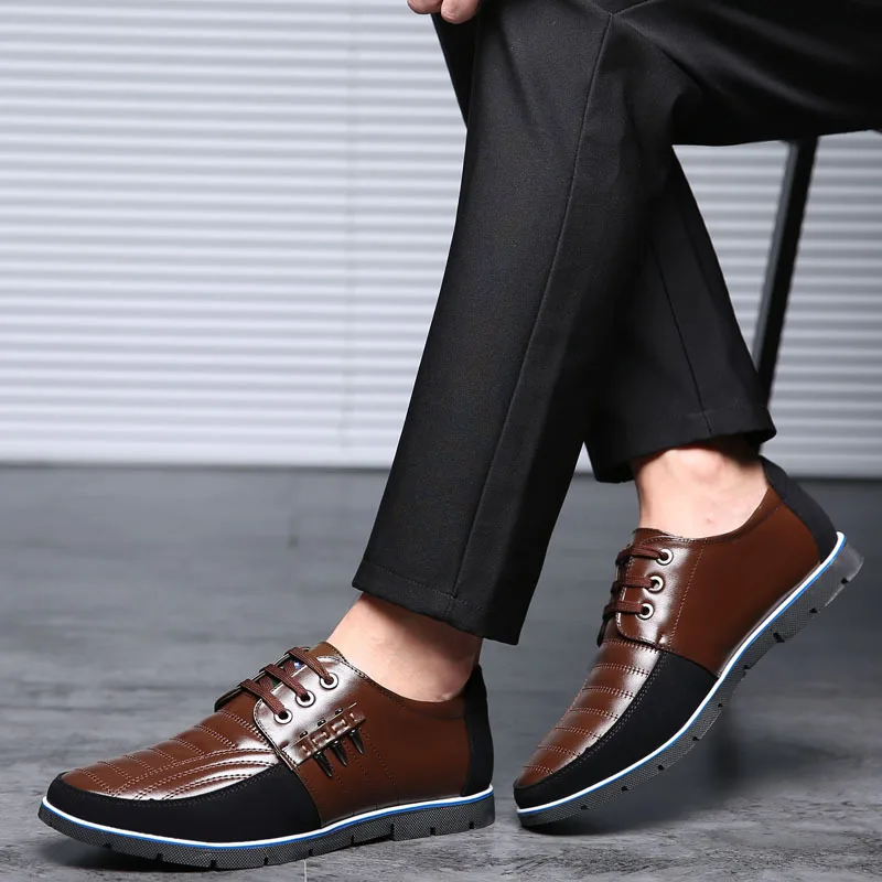 Merkmak Men Genuine Leather Shoes Fashion Design Elastic Band Solid Tenacity Comfortable Men's Shoes Big Size 48 Footwear's Flat Merkmak Men Genuine Leather Shoes Fashion Design Elastic Band Solid Tenacity Comfortable Men's Shoes Big Size 48 Footwear's Flat