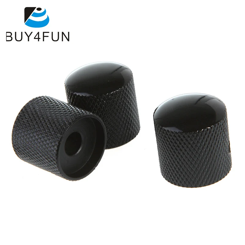 Buy 3PCS Black Metal Dome Knobs Knurled Barrel for