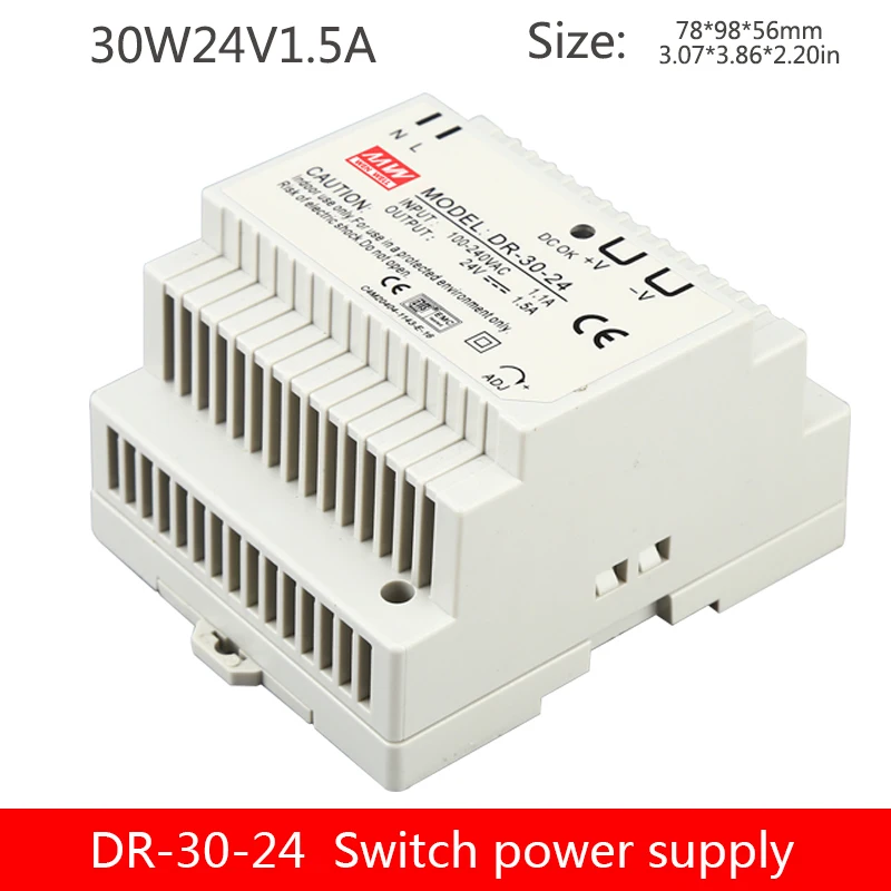 

Din Rail type DR-30W-12V3A24V1.5A switching power supply DC high precision small power single group power supply