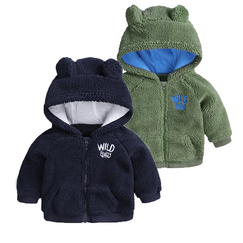 

Baby Thicken Sweater Coat Newborn Infant Warm Cartoon Bear Cashmere Jacket Baby Autumn Winter Long Sleeve Hooded Clothing 3M-18M