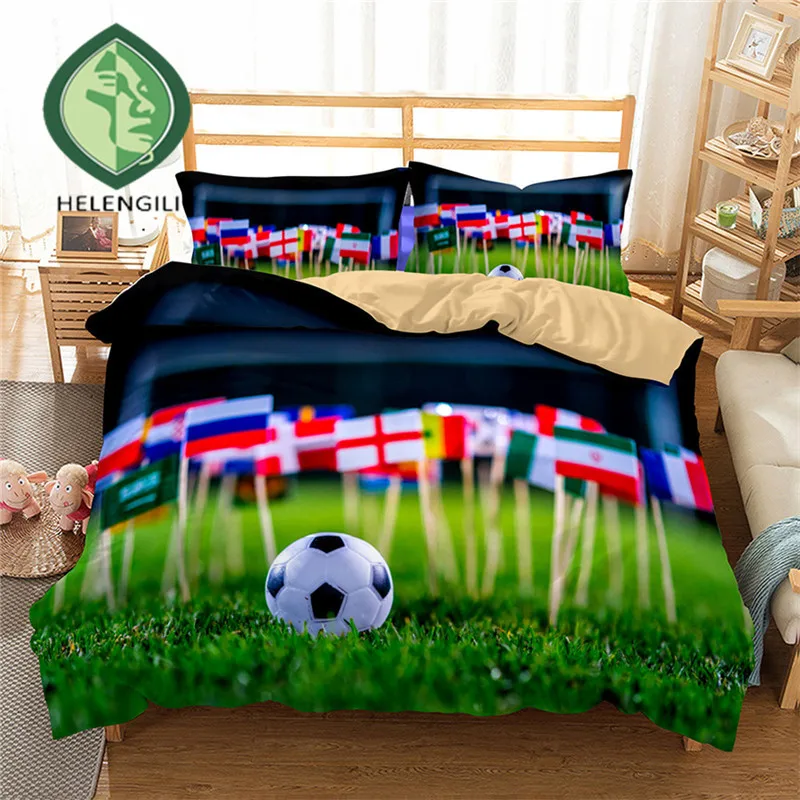 HELENGILI 3D Bedding Set football Football Print Duvet cover set