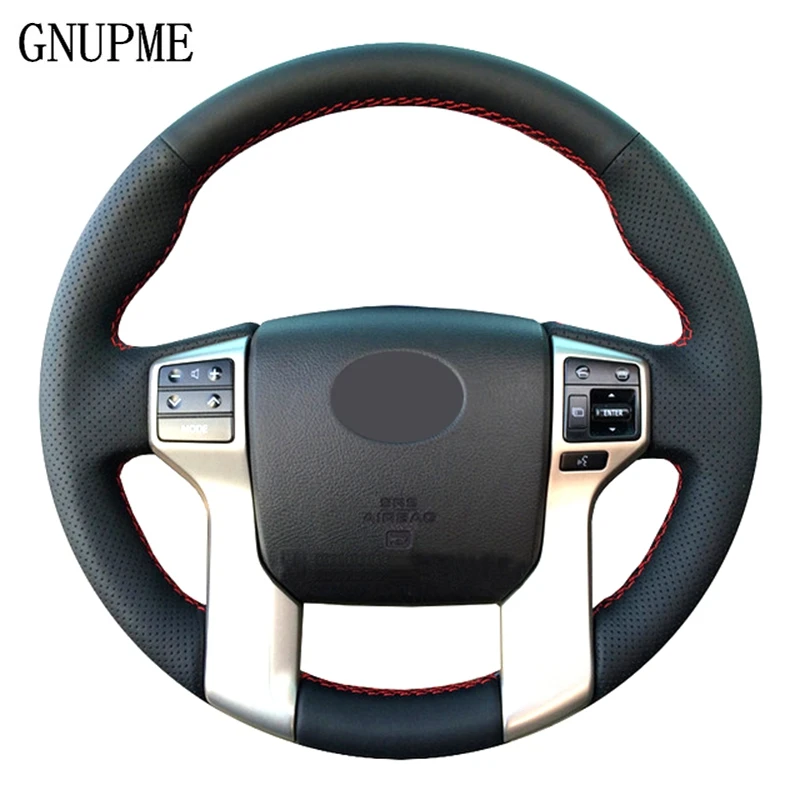 

GNUPME DIY Artificial Leather Black Car Steering Wheel Cover for Toyota Land Cruiser Prado 2010-2014 Tundra Tacoma 4Runner