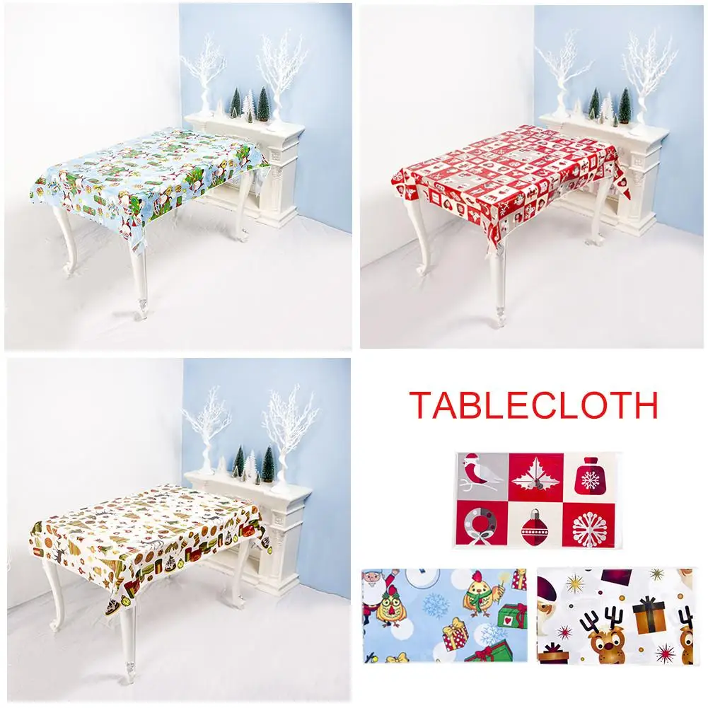 

110x180cm Christmas Print Disposable Tablecloths Anti-oil Table Cloth Tableware For New Year Christmas Party Decor DIY Tableware