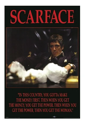Scarface Man Custom Best Nice Stylish Classical Home Decor Fashionable Mondern Poster Size (50x76cm) Wall Sticker Free Shipping | Дом и сад