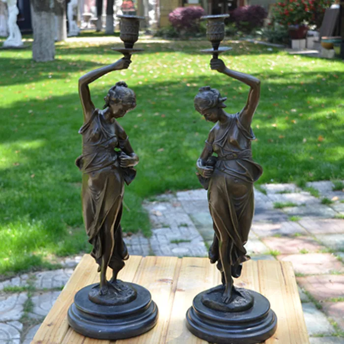 

bronze Candlestick ornaments art crafts crafts ladies European real jewelry business Home Furnishing housewarming gift