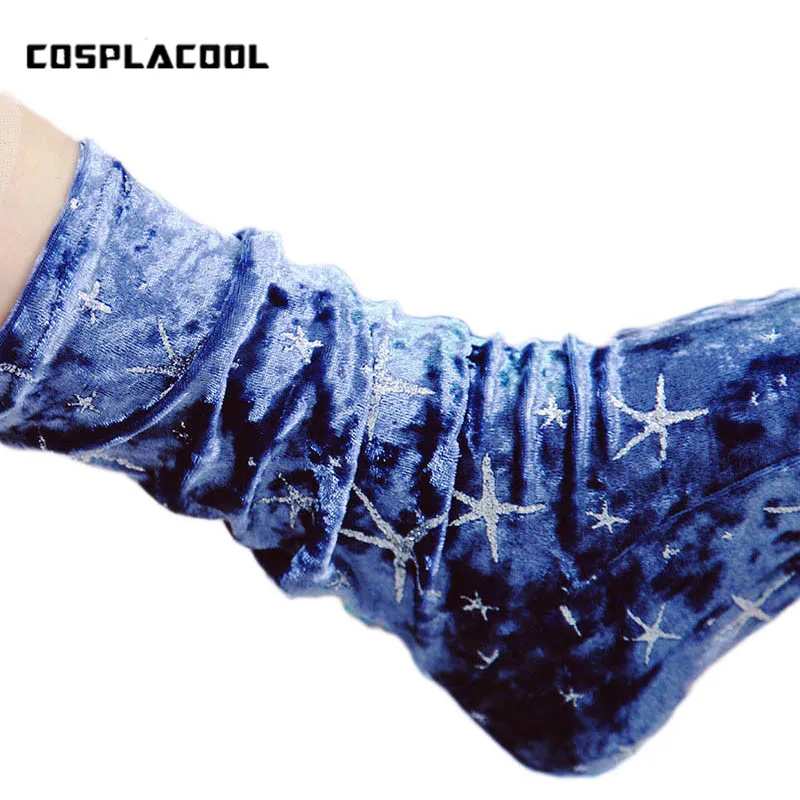 

[COSPLACOOL]Shiny Stars Warm Colorful Shining Glitter Socks Women Fall/Winter Funny Socks Elasticity Meias Heap Heap Sokken