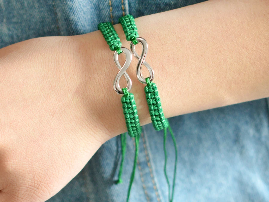 1 пара влюбленных ручной веревочки бесконечность регулируемый браслет ювелирные изделия подарок для пар бойфренд девушка ювелирные изделия