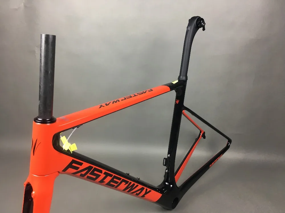 Flash Deal 2019 design super light FASTERWAY classic carbon road frameset D Brake carbon bike frame:Frameset+Seatpost+Fork+Clamp+Headset 42