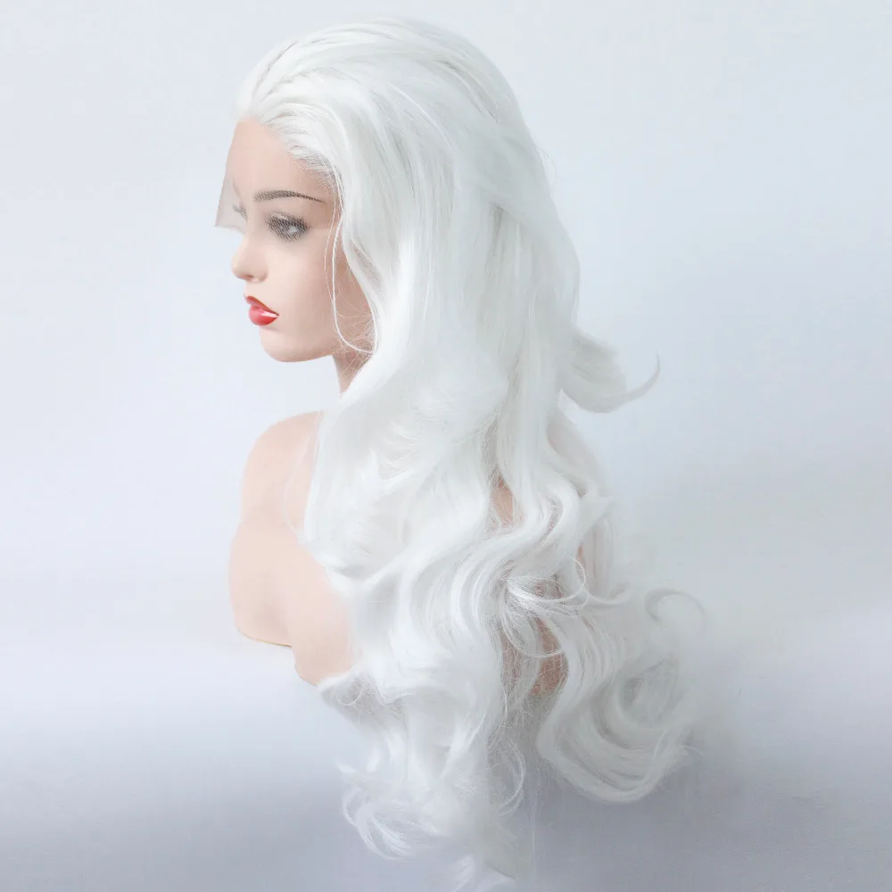 V'NICE Белоснежка синтетические парики на кружеве термостойкие волокна волос длинные тела волна парик для белых женщин средняя часть косплей парик