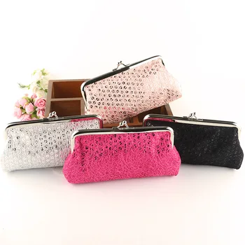 

New 1pcs Women's Mesh Pattern Cigarette Case Pack Holder 110's Long Cigarettes Lighter Pocket Kiss Lock Closure