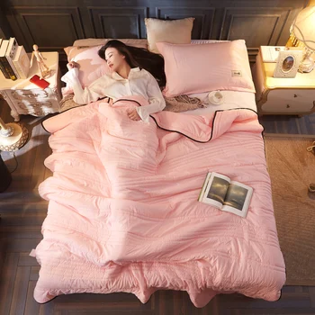 

3 piece Summer Quilt Bedding Thin Throws Cartoon Air Conditioning Quilting Comforter Blankets Cloudy Print Duvet Quilts