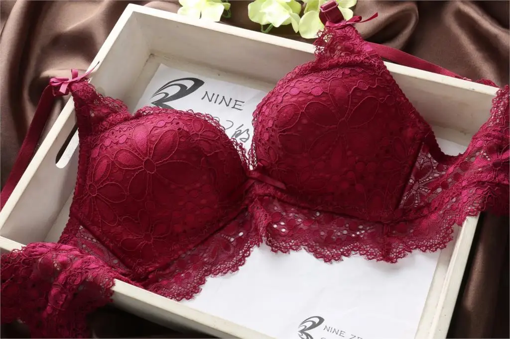 Sexy Lace Bra Adjustable Floral Lace Soft Rims Bra Set Push up Lingerie Women Underwear Sets