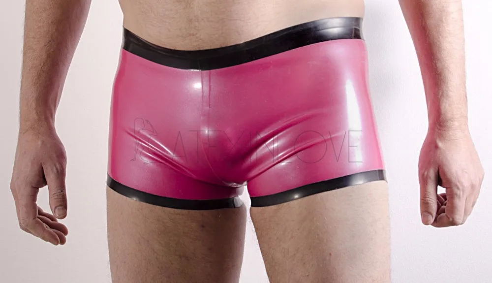 Sexy-Mens-Latex-Rubber-Shorts-Waistband-and-Edge-Trim-Customize-any-Color(6)