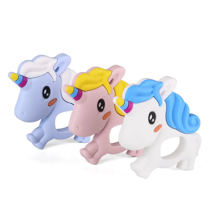 

Chenkai 50PCS BPA Free Lovely Silicone Unicorn Teether DIY New Baby Animal Pacifier Dummy Teething Sensory Toy Accessories