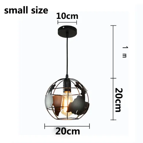 Подвесной светильник, черный/белый, креативный, E27, лампочки, заземление, железный, подвесной светильник, лампа Эдисона для кухни, столовой, ресторана, подвесной светильник - Цвет корпуса: Black small model