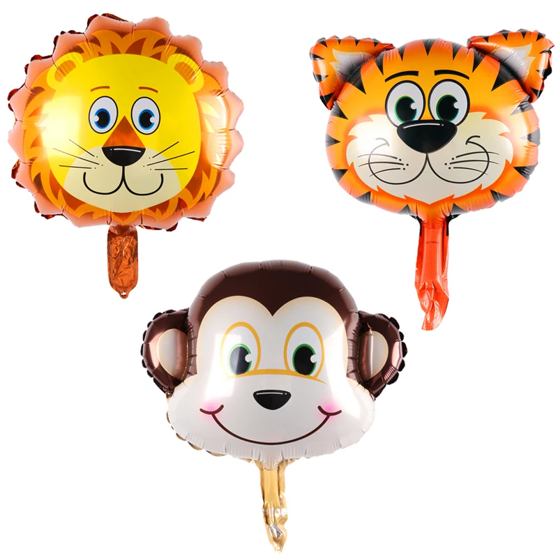 

mini Lion & monkey & tiger Animals Head Helium Foil Balloons Animal Air Balloons theme birthday party supplies
