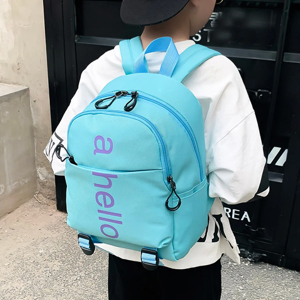 

School Bags For Teenage Girls Solid Color Children Kids Boys Girls Large Capacity Canvas Shoulder Backpack Students Bags